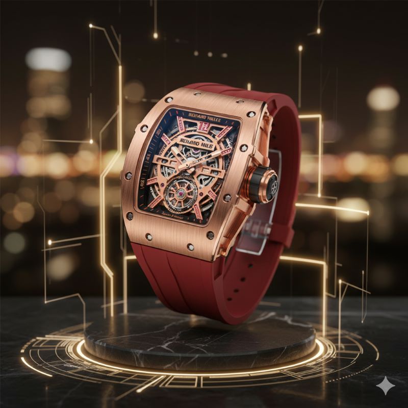 伝統的な金素材と次世代技術が融合した、リシャール・ミル レッドゴールドの普遍的な美しさと究極の価値を象徴するイメージ
