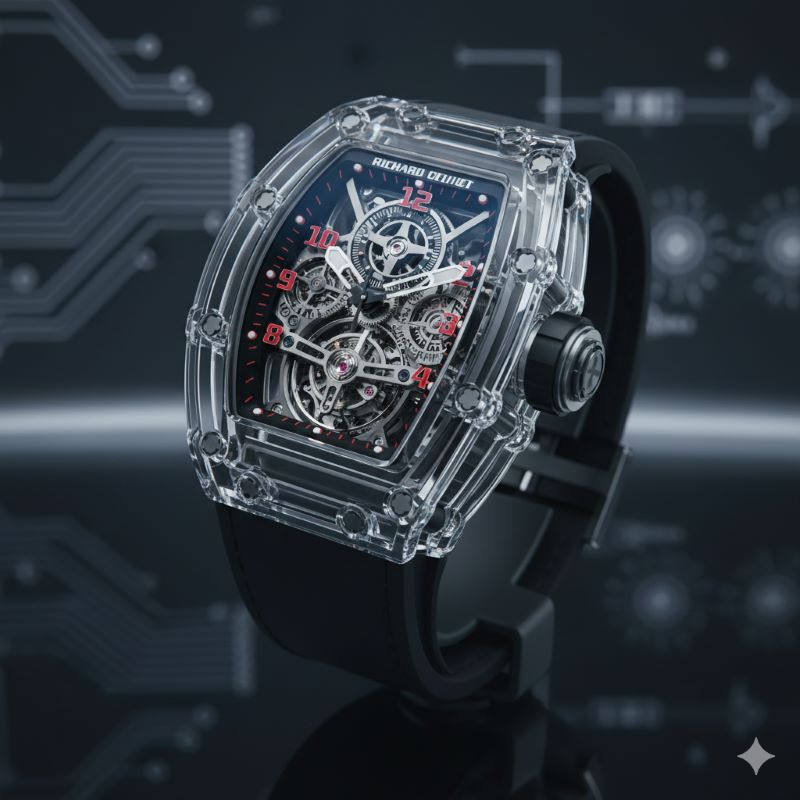 1億円を超える価値を持つ、全面サファイアクリスタル製の超高額トゥールビヨンモデルのイメージ