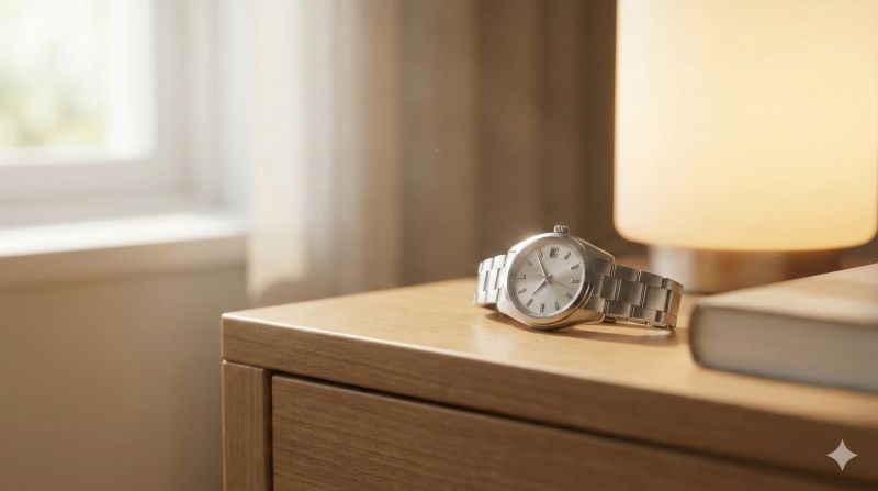 腕時計が自然に元の状態に戻る様子