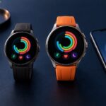 大きさの異なる2つのスマートウォッチと通知を示すスマートフォンのイメージ